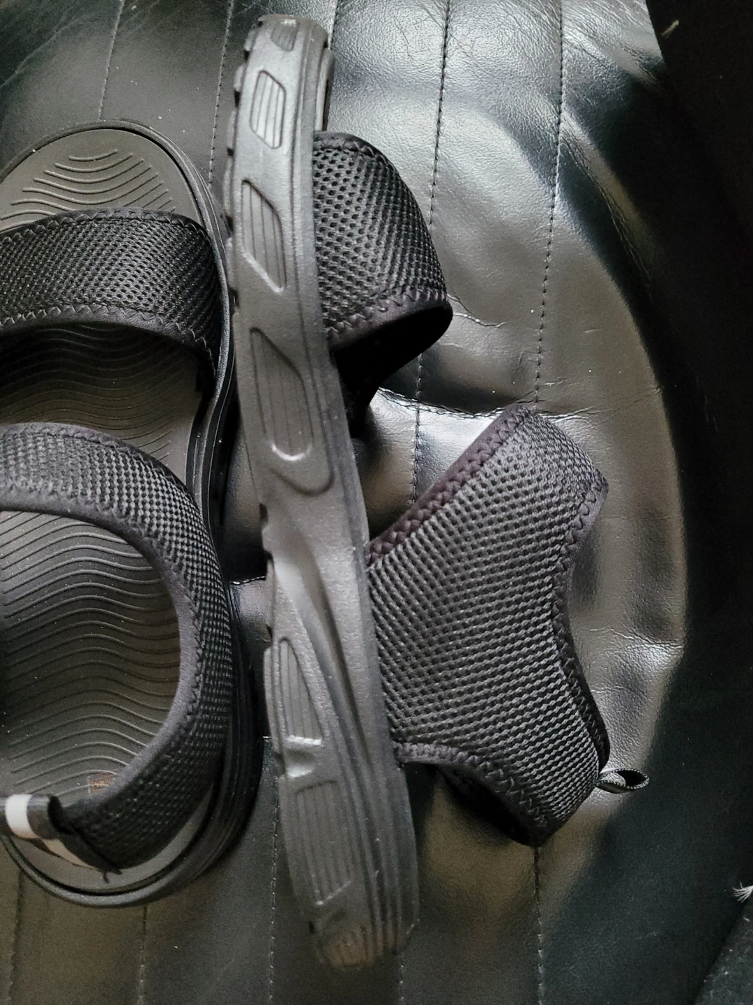 Black Hook and Loop Sandals Size 41 - photo 2