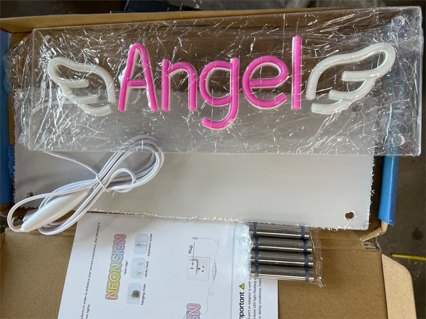 LED Neon Sign "Angel" with Wings - photo 2