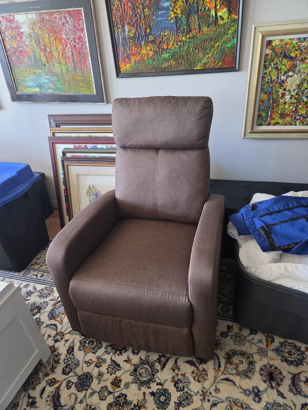 Brown Fabric Recliner Chair