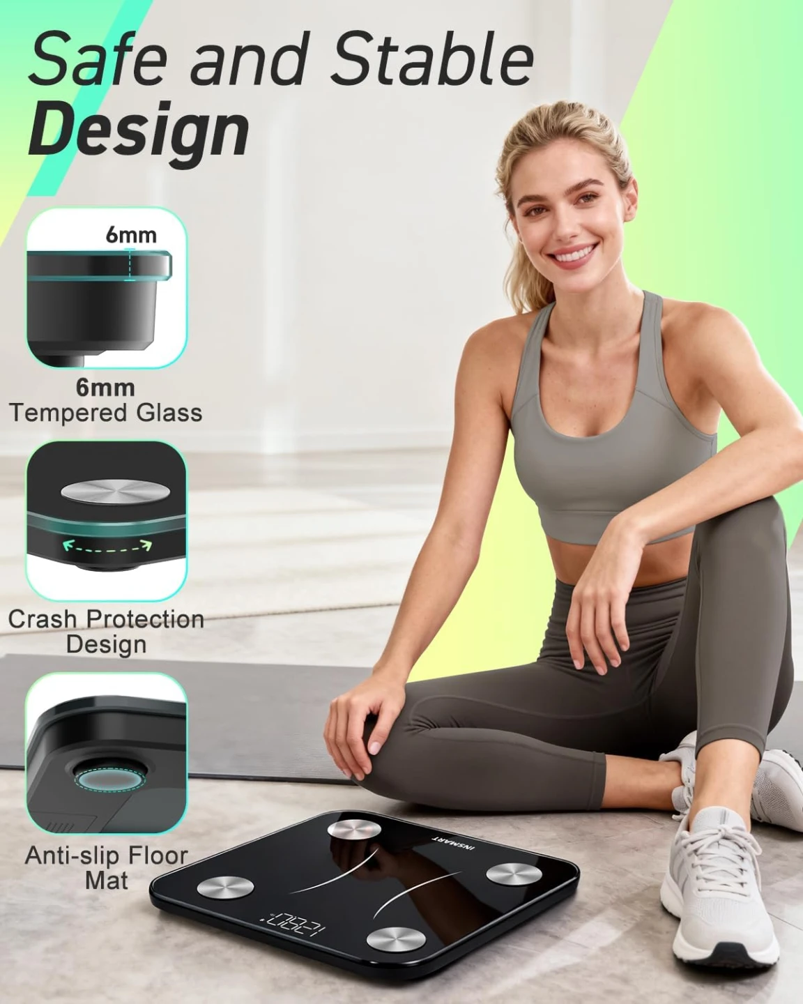 INSMART Bluetooth Smart Scale - Digital Body Fat & BMI Bathroom - photo 3