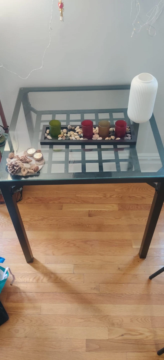 Glass and Metal dining Table