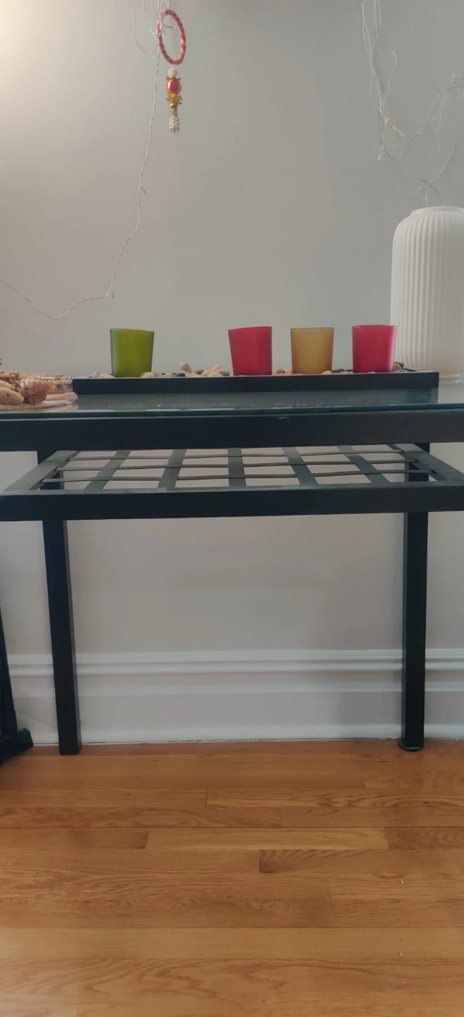 Glass and Metal dining Table - photo 2