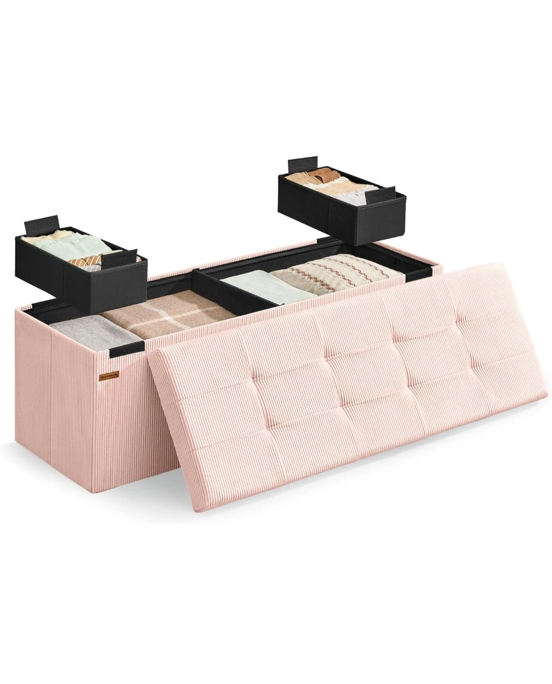 SONGMICS Storage Ottoman Bench LSF604R01 Pink