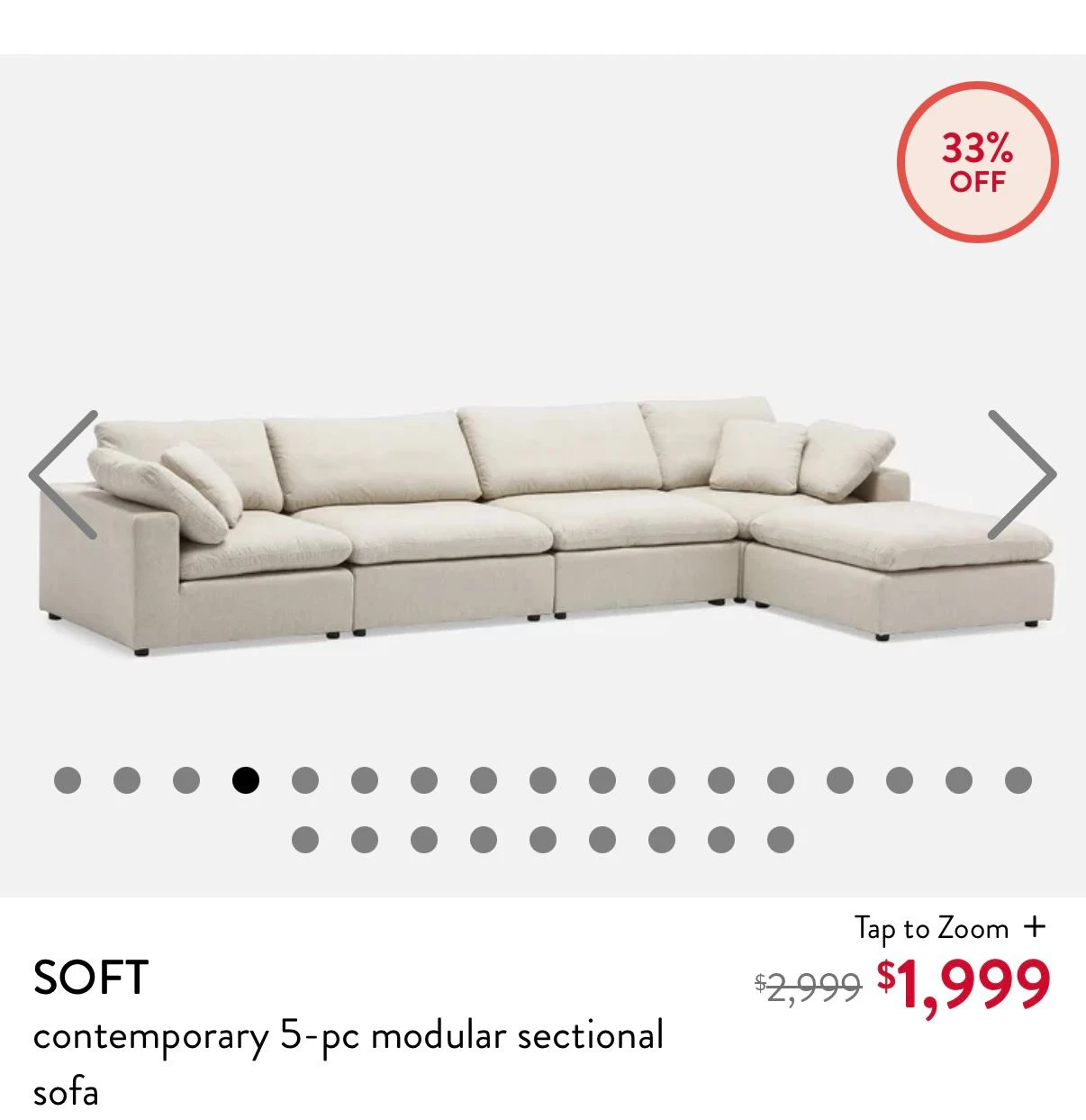 Structube soft module couch (1 piece, only middle) - photo 5