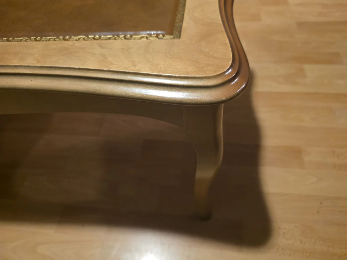 Set of 3 Vintage Wood &  Inlay Side Tables and coffee table - photo 5