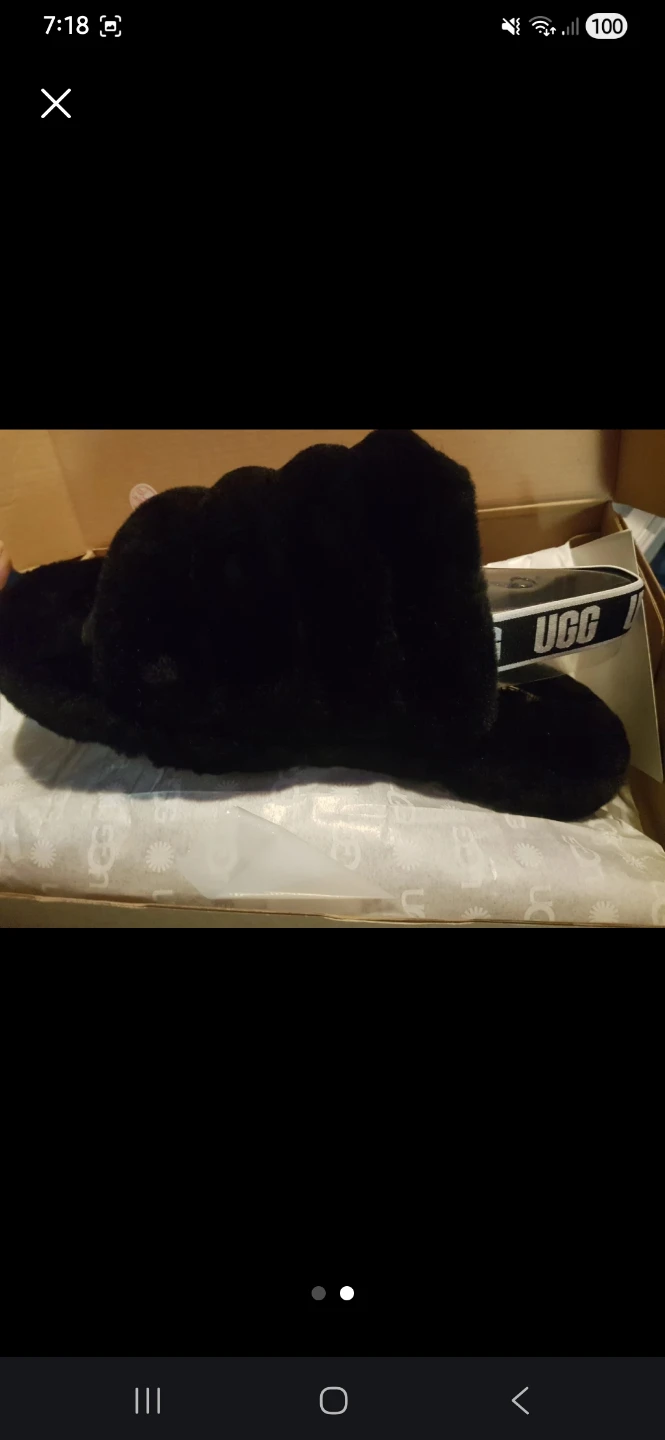 BRAND NEW -UGG Fluff Yeah Slide Sandals Black Size 8 - photo 2