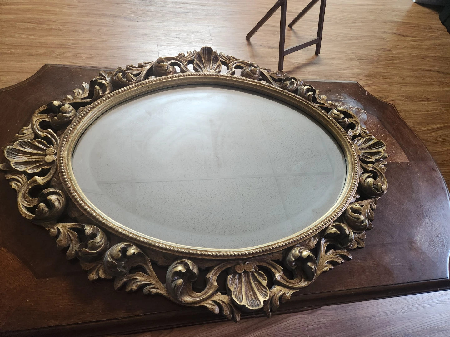 Ornate Gold Oval Wall Mirror