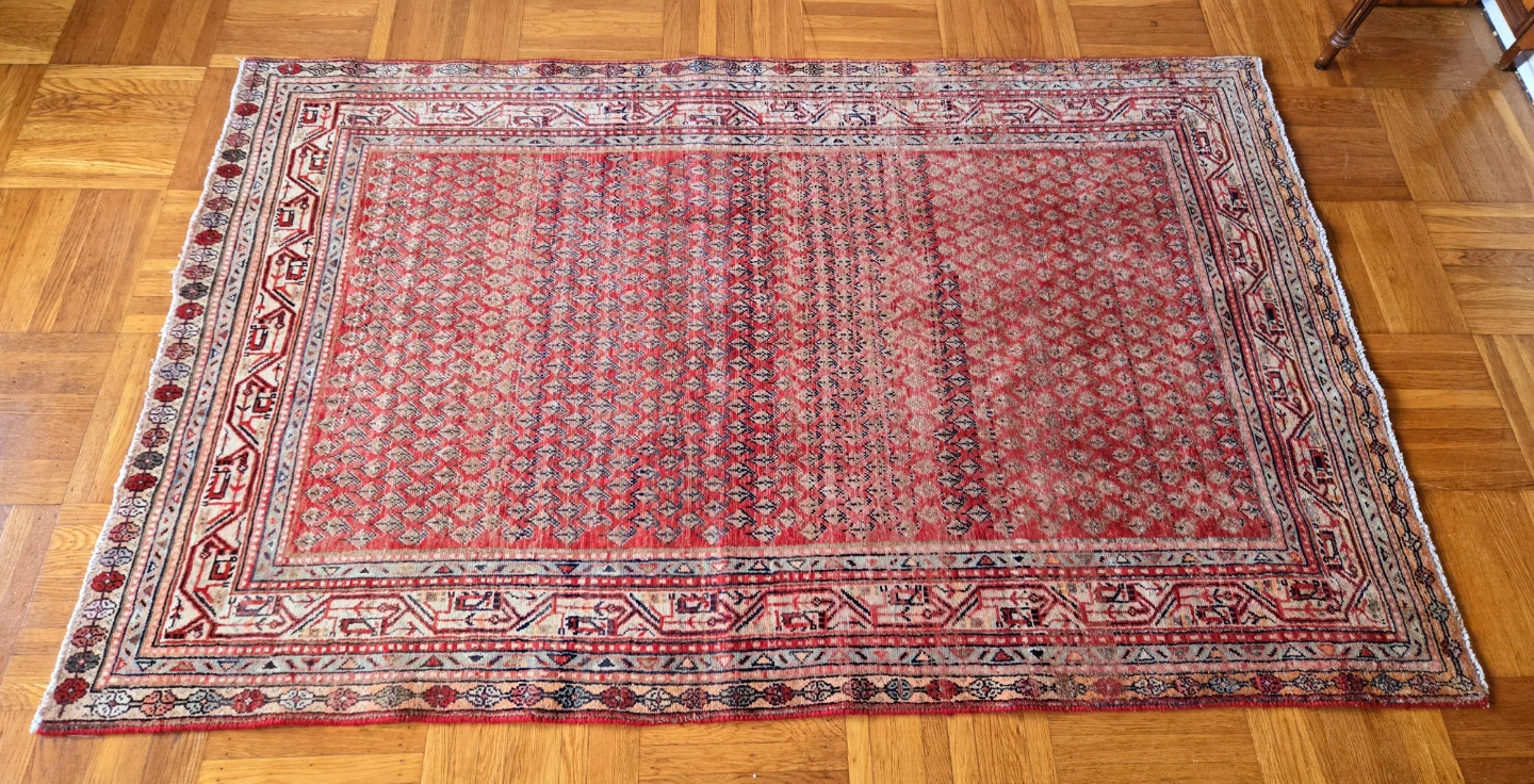 Hand Woven Persian Red, Green, And Grey Carpet Area Rug - photo 4