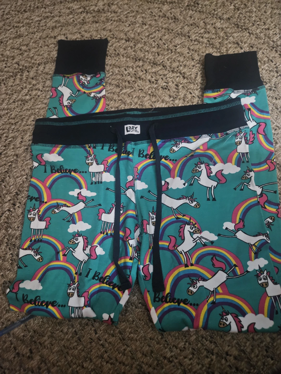 Girls Unicorn Rainbow Pajama Pants. Lazy One