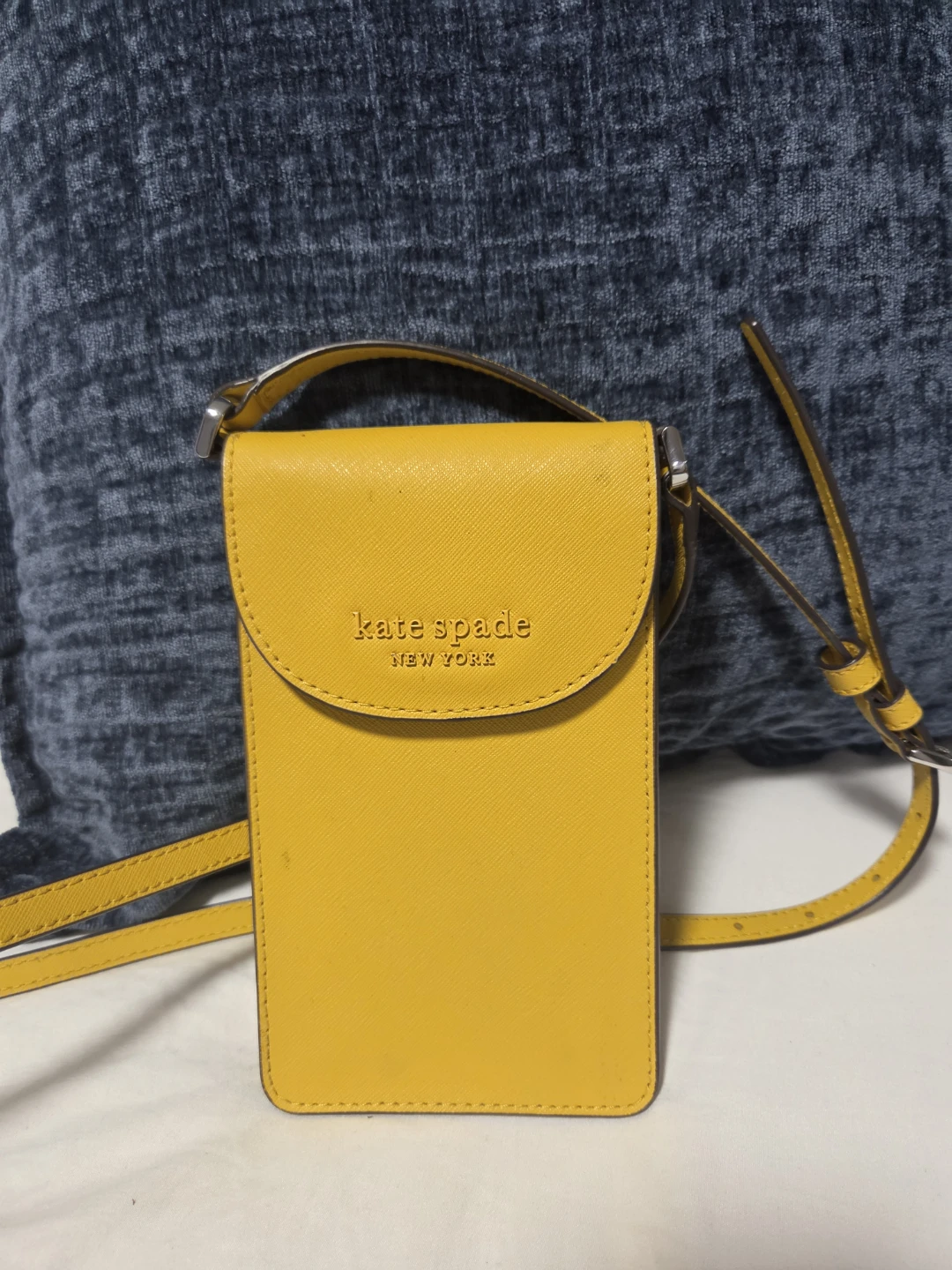 Kate Spade Yellow Saffiano Leather Phone Crossbody Bag