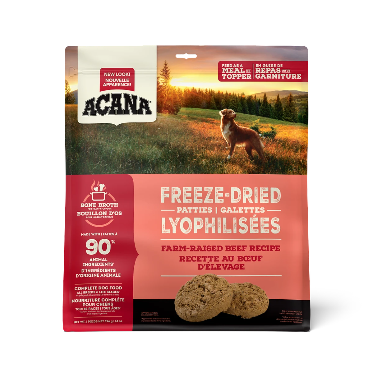 ACANA Freeze-Dried Farm-Raised Beef Recipe Dog Food Patties 396g