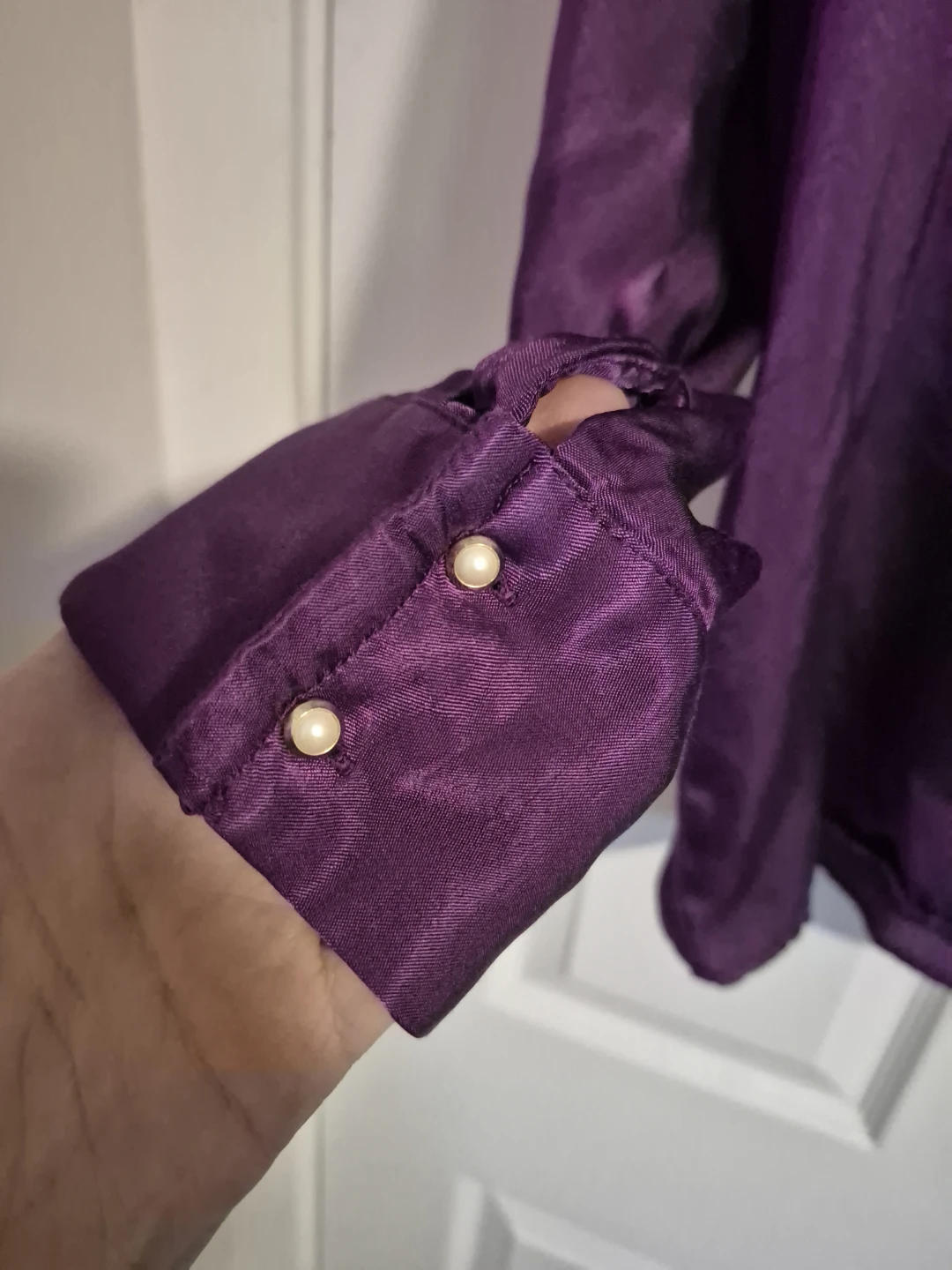 ZARA Purple Satin Shirt - Size L - photo 3