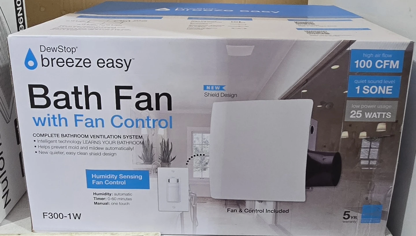 DewStop Breeze Easy Bath Fan with Fan Control F300-1W