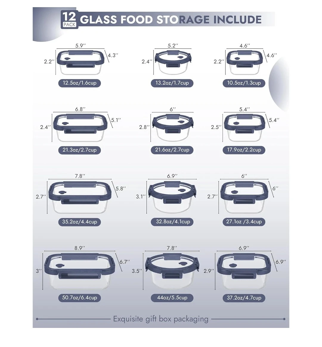Borohouse Glass Food Storage Containers - 12 Piece Set - photo 5