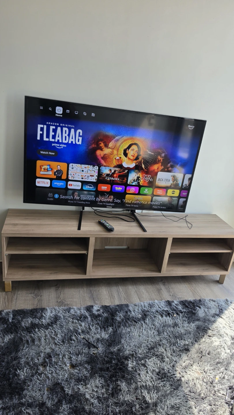 56” Samsung HD TV + Large Wooden TV Stand + Fire Stick - photo 4