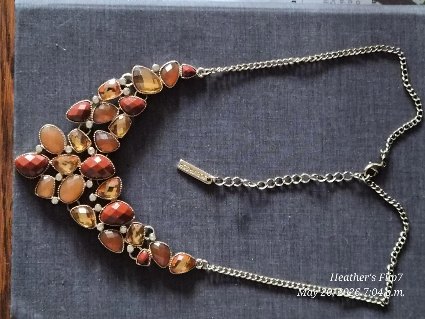 Statement Necklace with Amber and Red Stones - photo 2