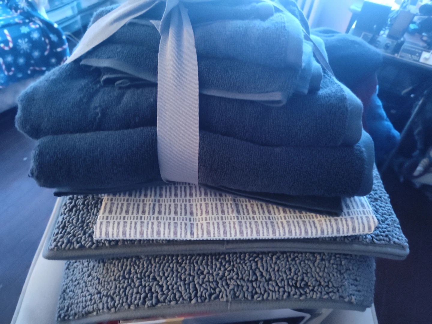 Dark Blue Bath Towel Set