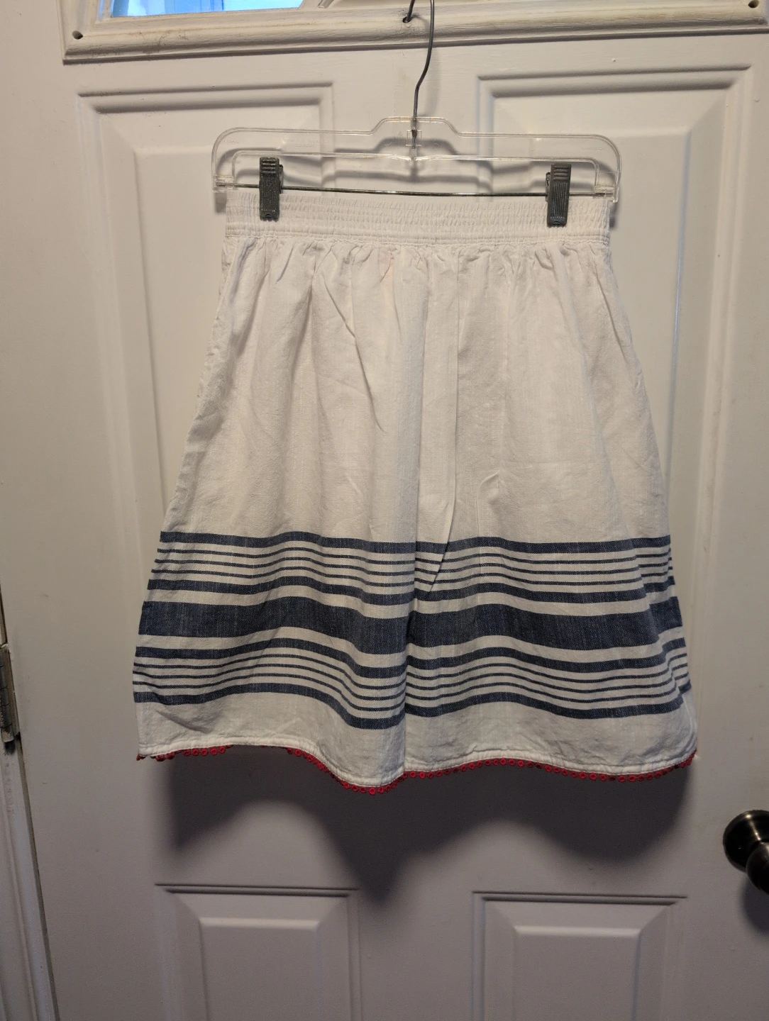 Joe Fresh White Skirt with Blue Stripes - XS/TP