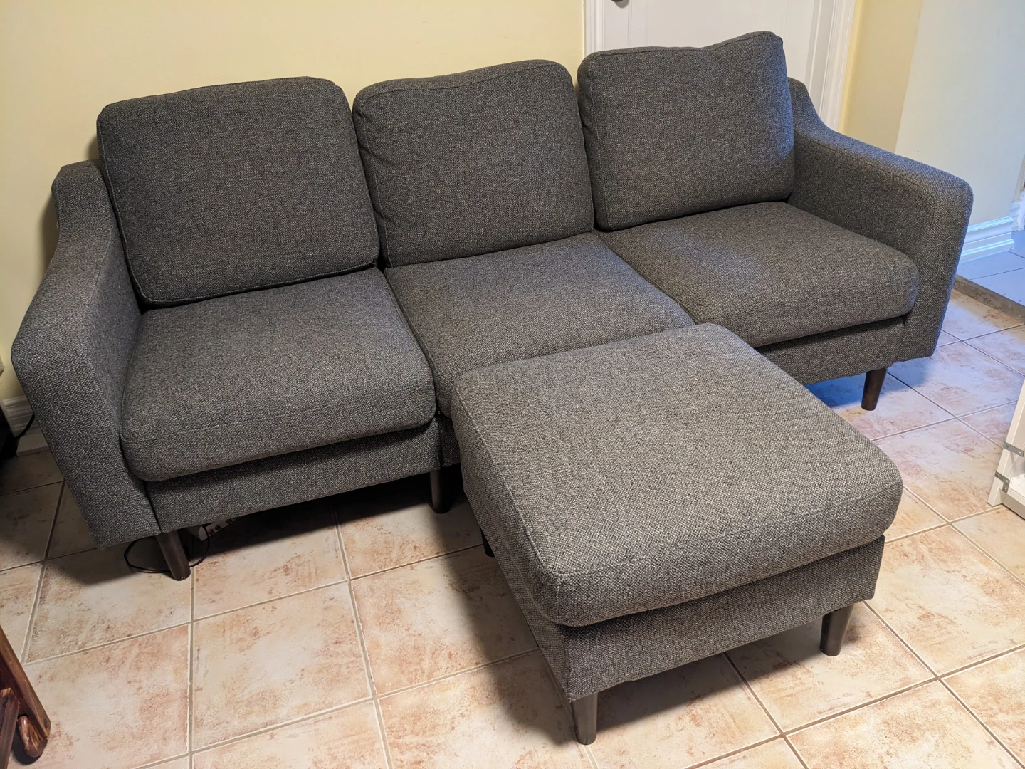 Cozey Altus 3-Seater Modular Sofa with Ottoman - Dark Grey - photo 3