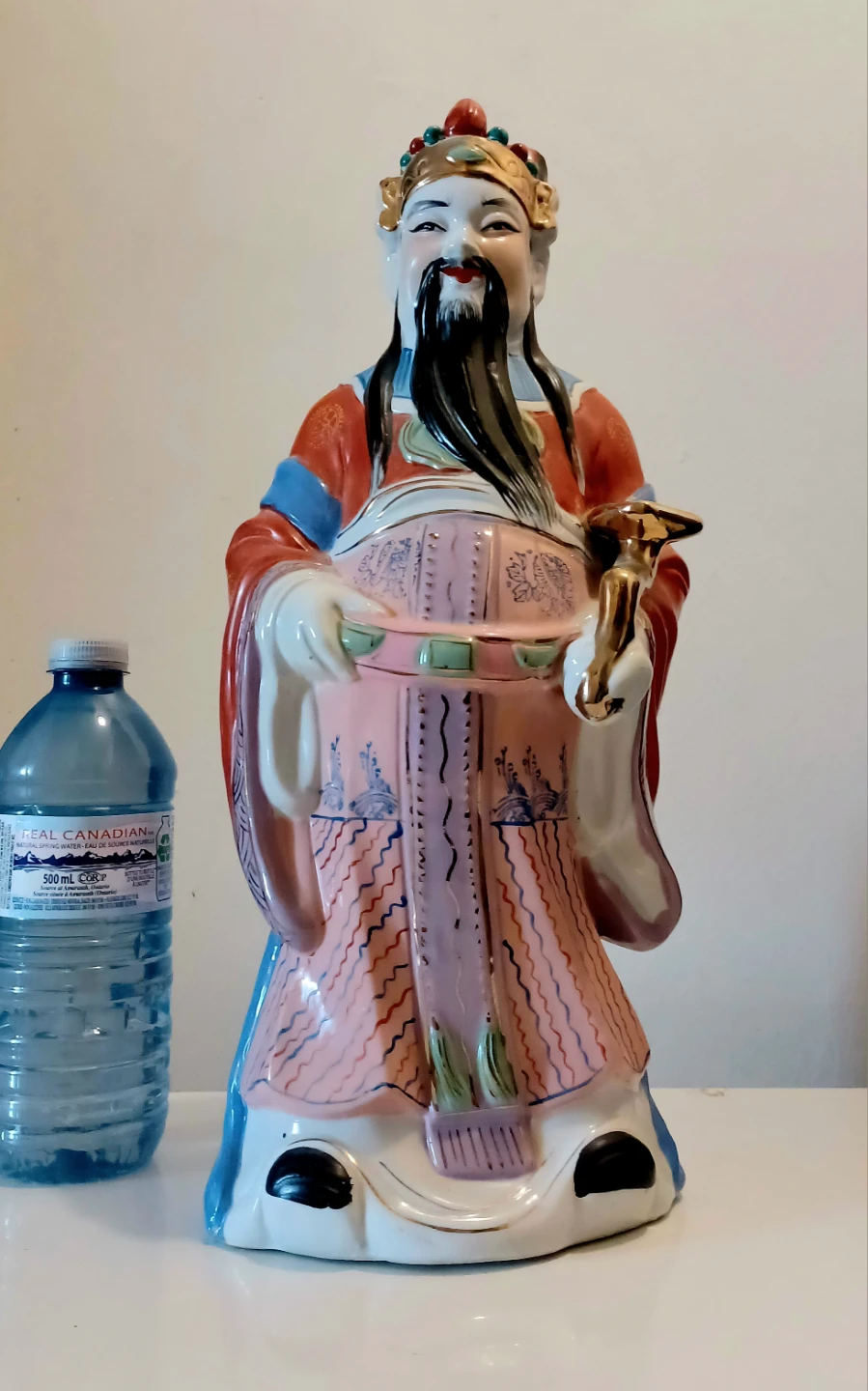 15" Hand Painted Chinese deity Lu Xing Statue