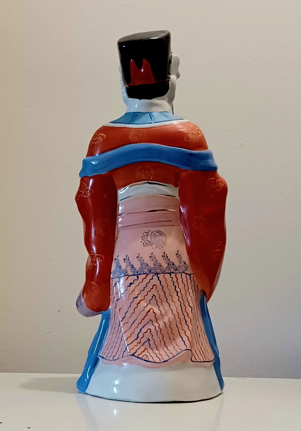 15" Hand Painted Chinese deity Lu Xing Statue - photo 4