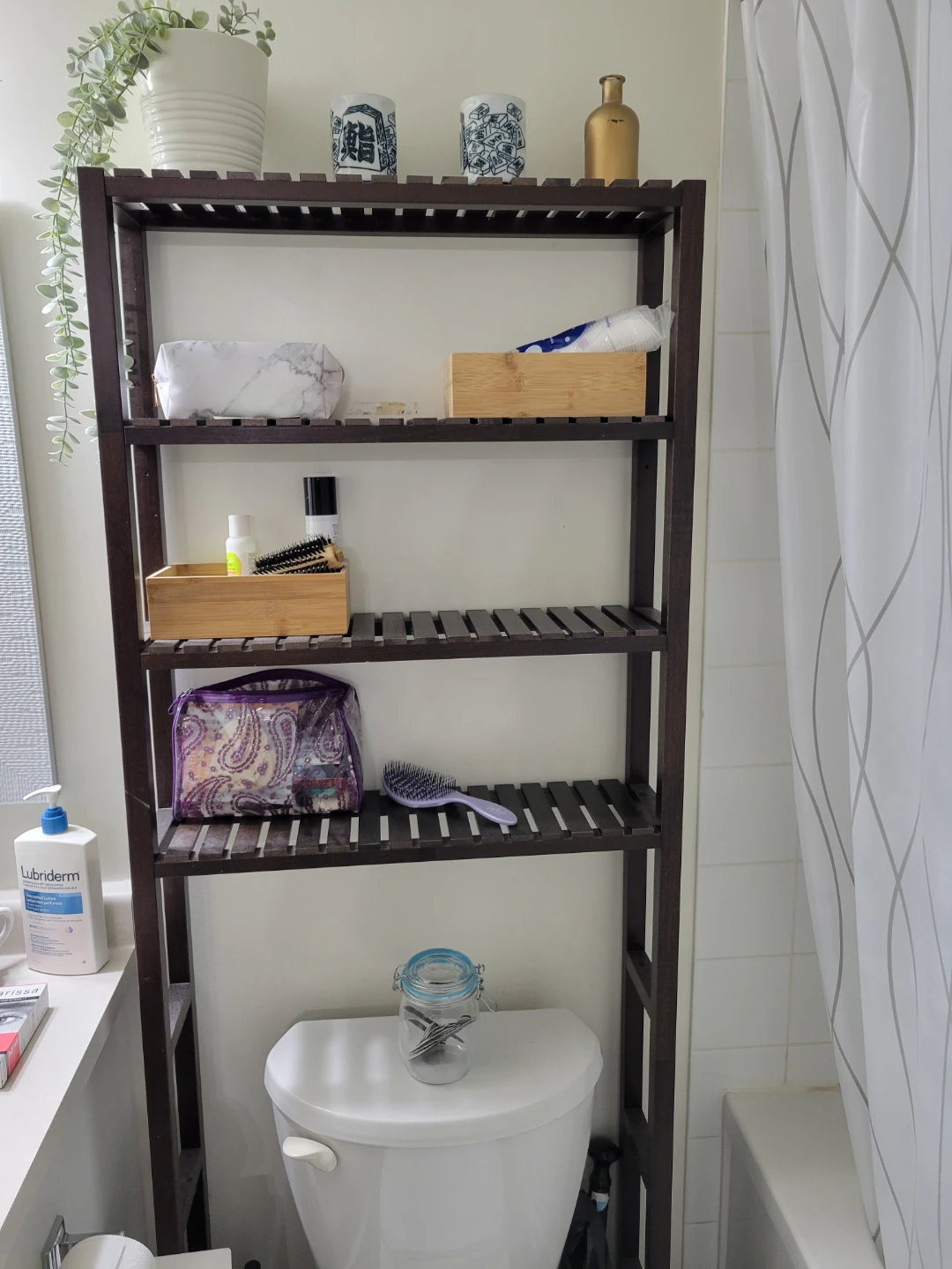 Over the toilet bathroom shelf