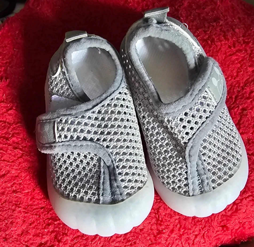 Gray Mesh Toddler Shoes with Velcro Strap - photo 2
