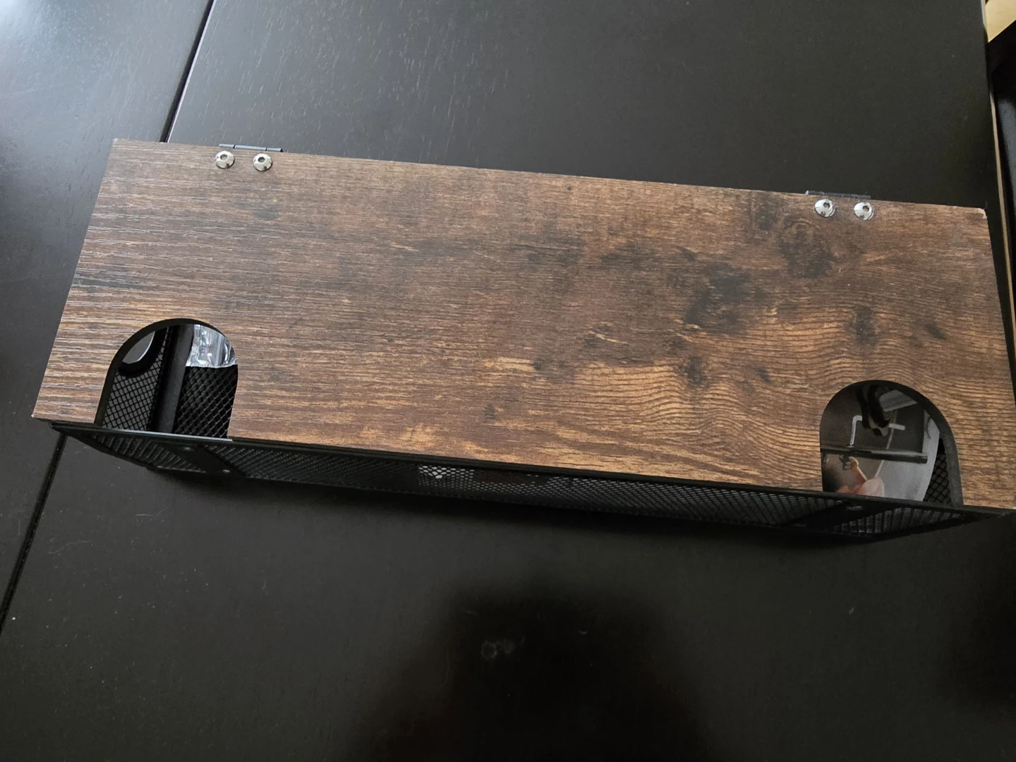 VILLEPNI Cable Management Tray with Wood Top