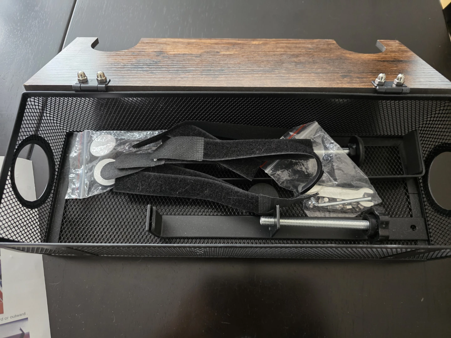VILLEPNI Cable Management Tray with Wood Top - photo 2