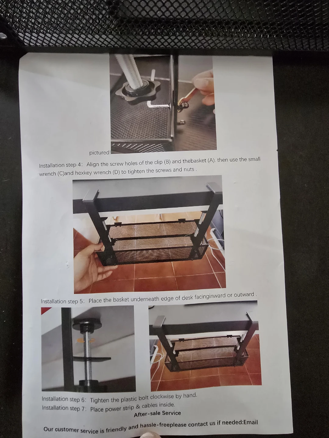 VILLEPNI Cable Management Tray with Wood Top - photo 4