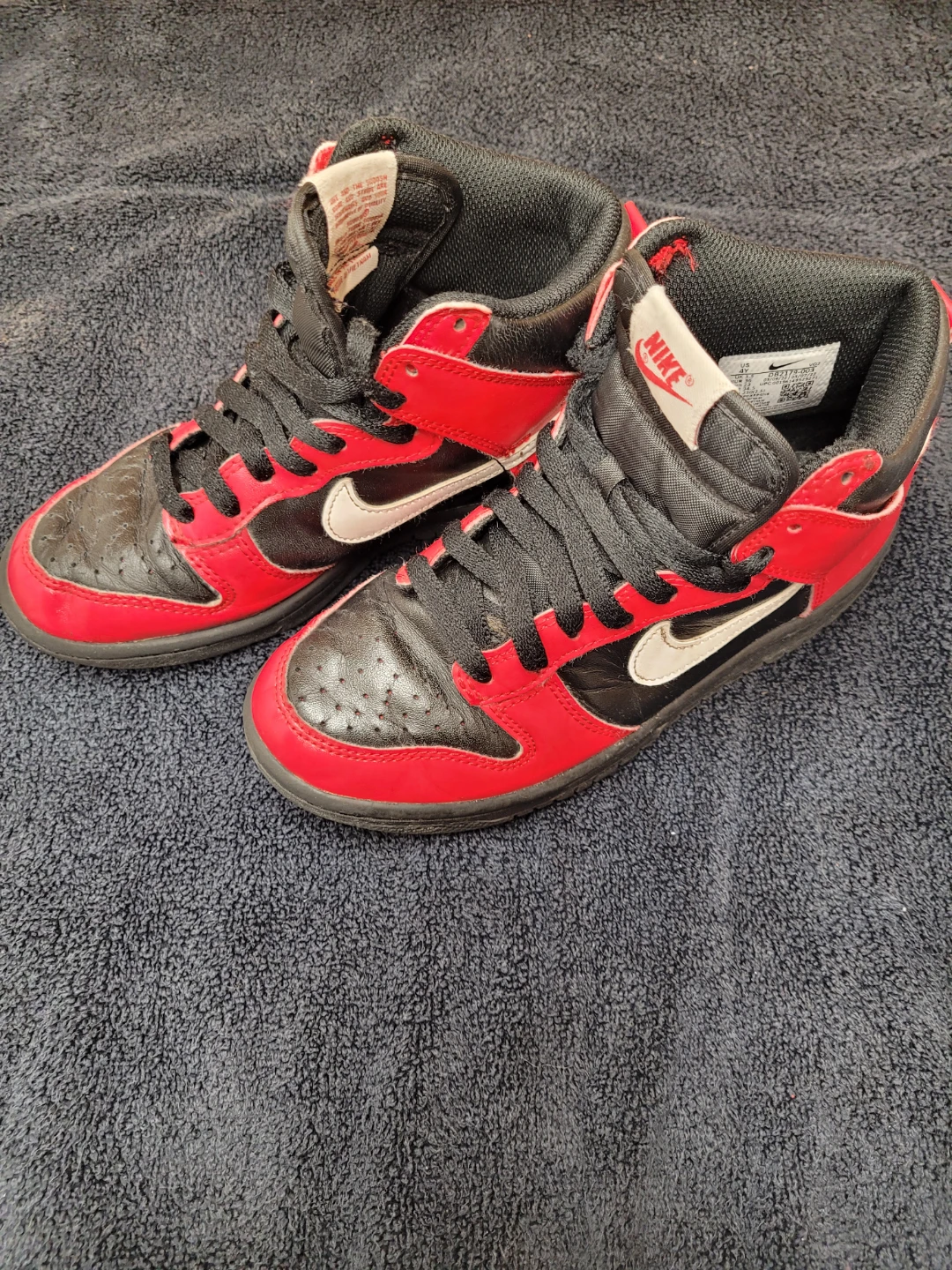 Nike Dunk High Red Black White Sneakers - photo 2