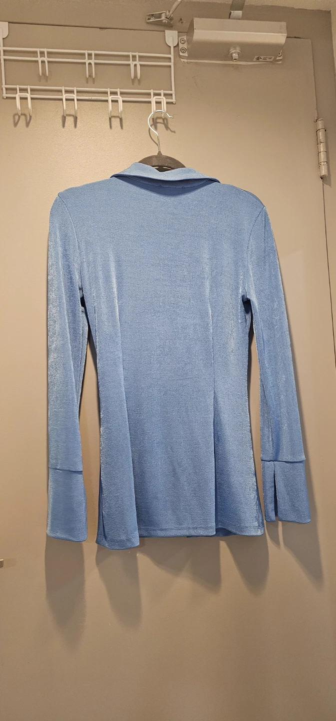 Shein Blue Ruched Long Sleeve Top - photo 3