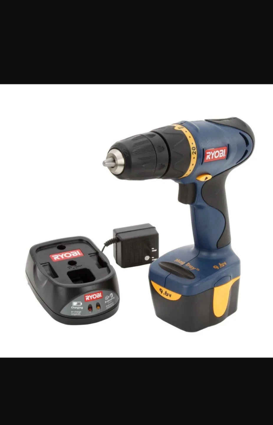 RYOBI Model # HP696 9.6V Cordless Drill/Driver Kit Power Tool