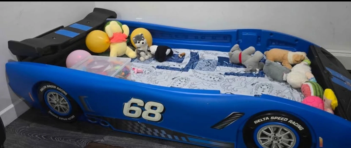 Blue Race Car Toddler Bed - photo 2