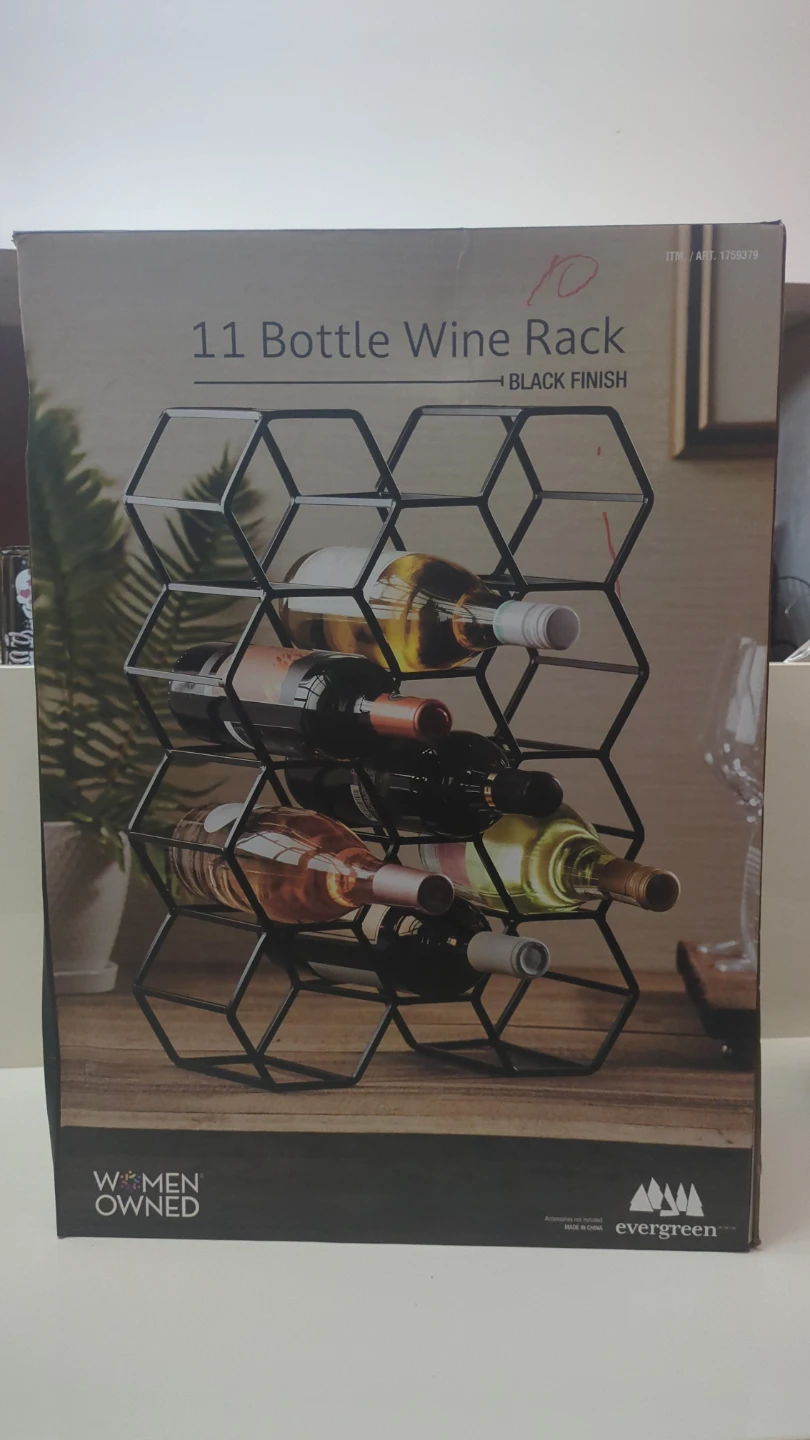 Evergreen 11-Bottle Wine Rack - Modern Geometric Design