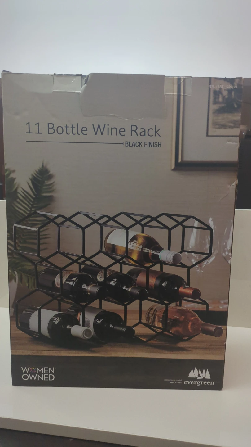 Evergreen 11-Bottle Wine Rack - Modern Geometric Design - photo 3
