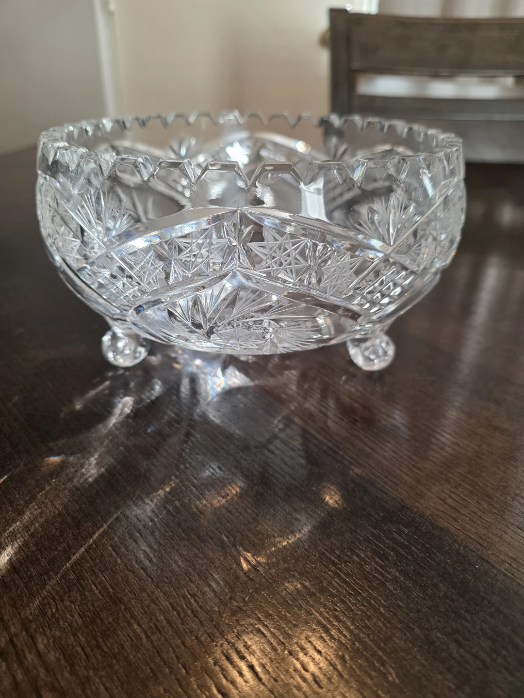 vintage brilliant cut crystal footed bowl - photo 2