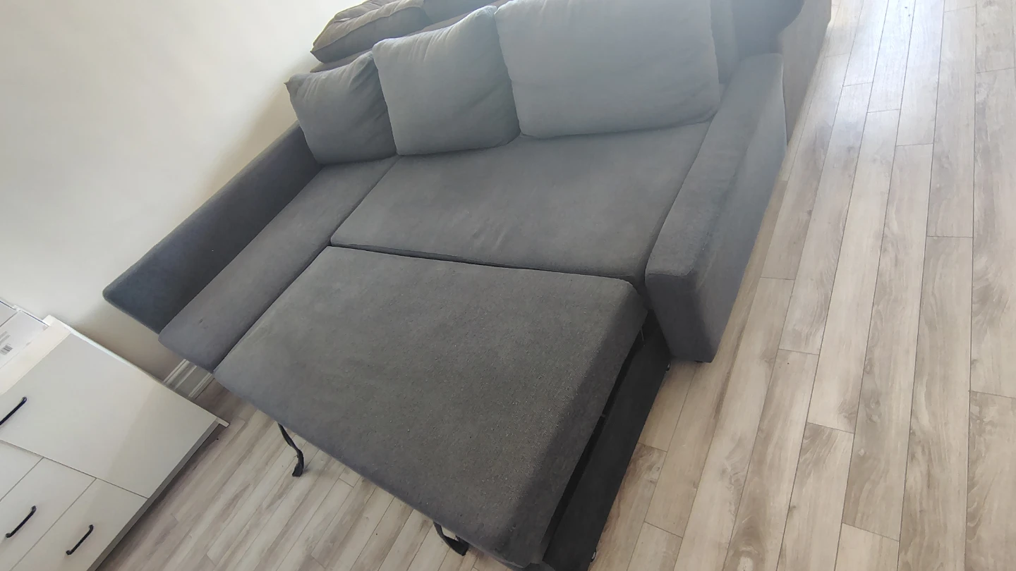 Grey Sectional Sofa with Pull-Out Bed