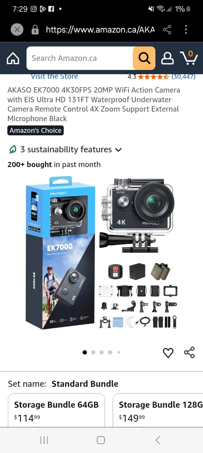 AKASO EK7000 4K30FPS 20MP WiFi Action Camera - photo 2