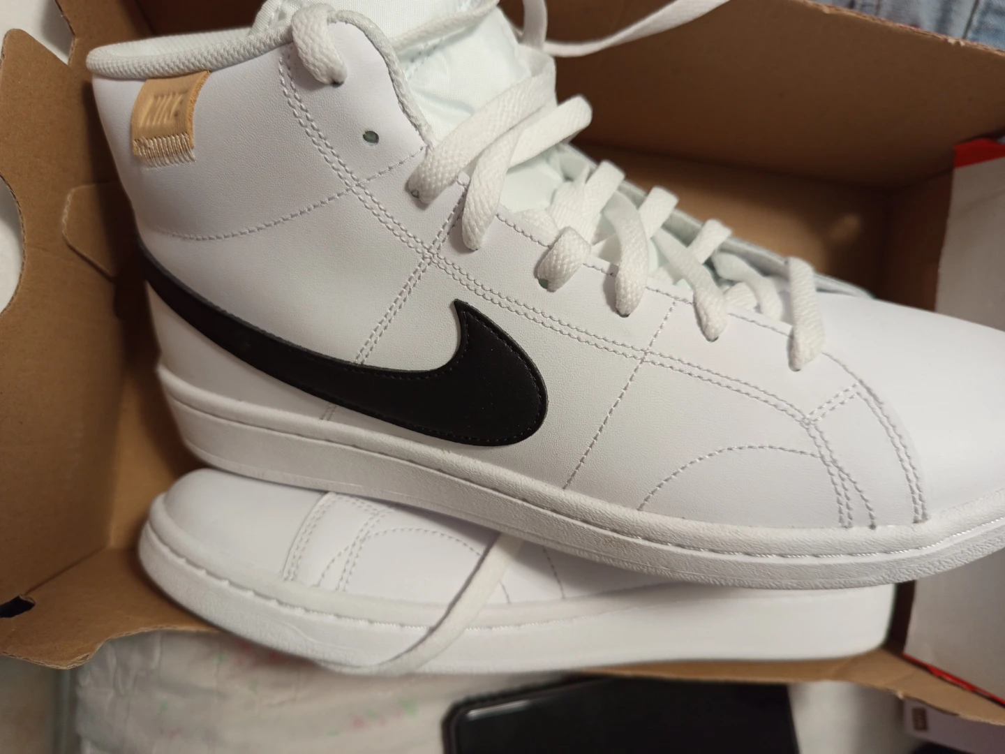 Nike Court Royale 2 Mid White/Black Onyx Sneakers - Size US 9.5 - photo 2