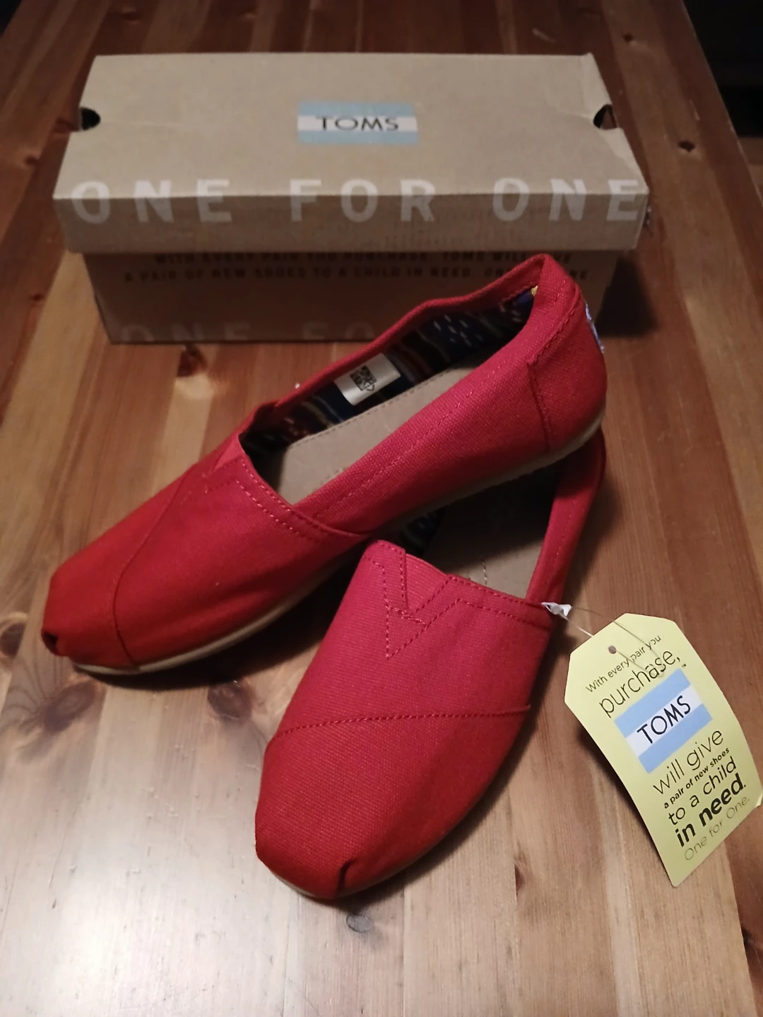 Red TOMS Shoes with Box - photo 4