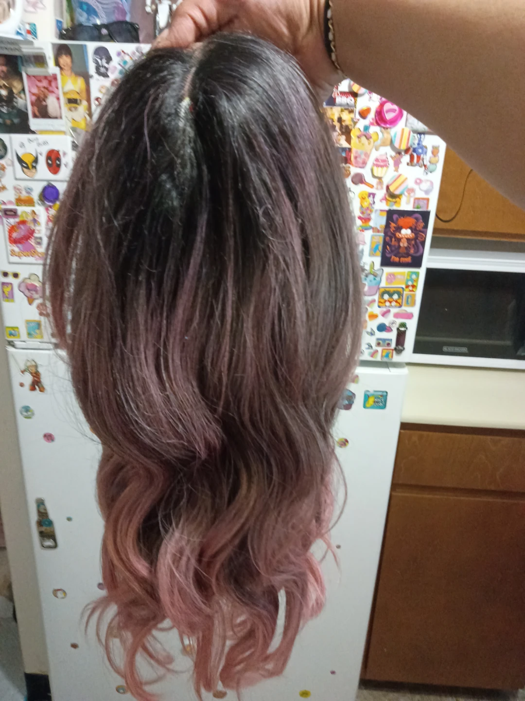 Wig - Lace Front - Black to Pink Ombre