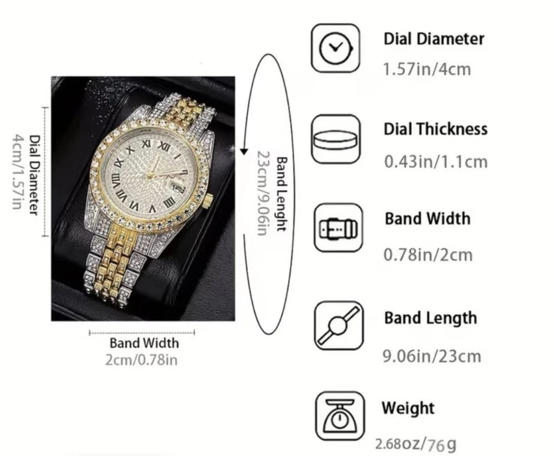 Two-Tone Diamond Accent Watch - photo 5