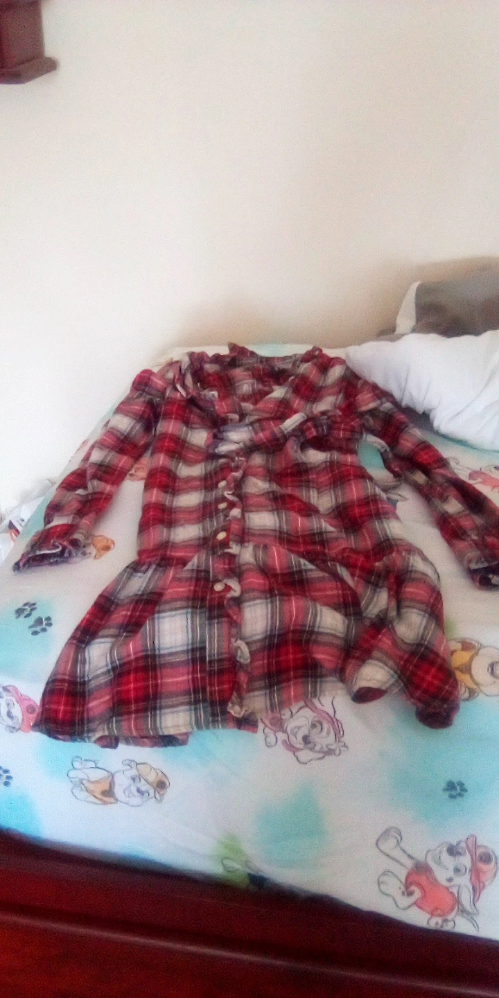 Red Plaid Flannel Shirt Dress