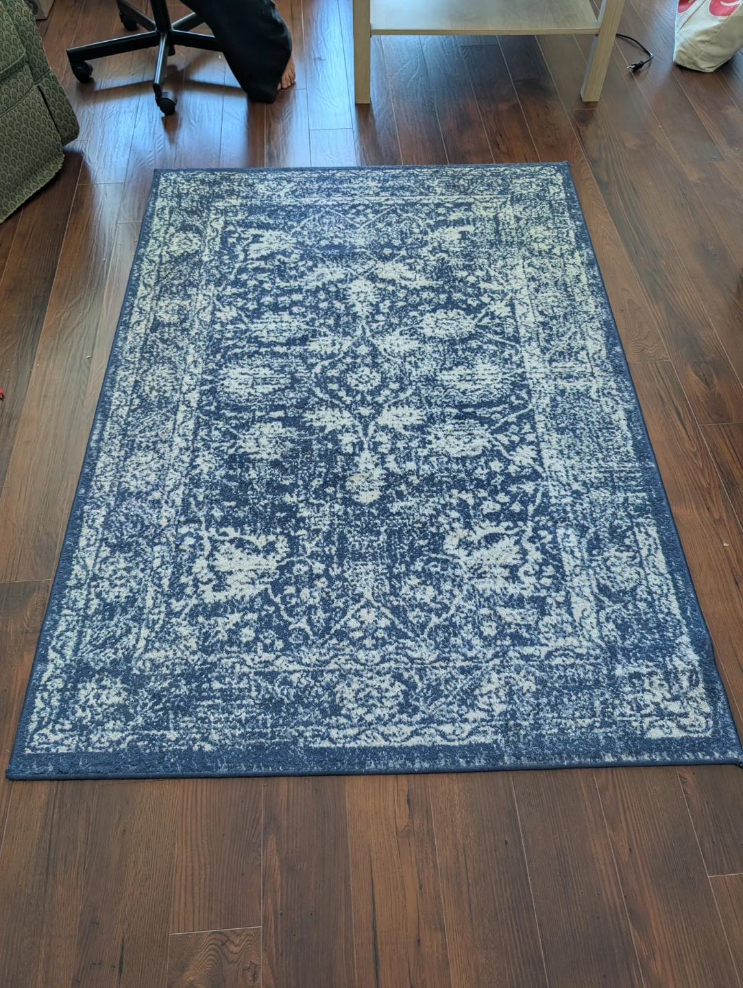 Blue and White Area Rug