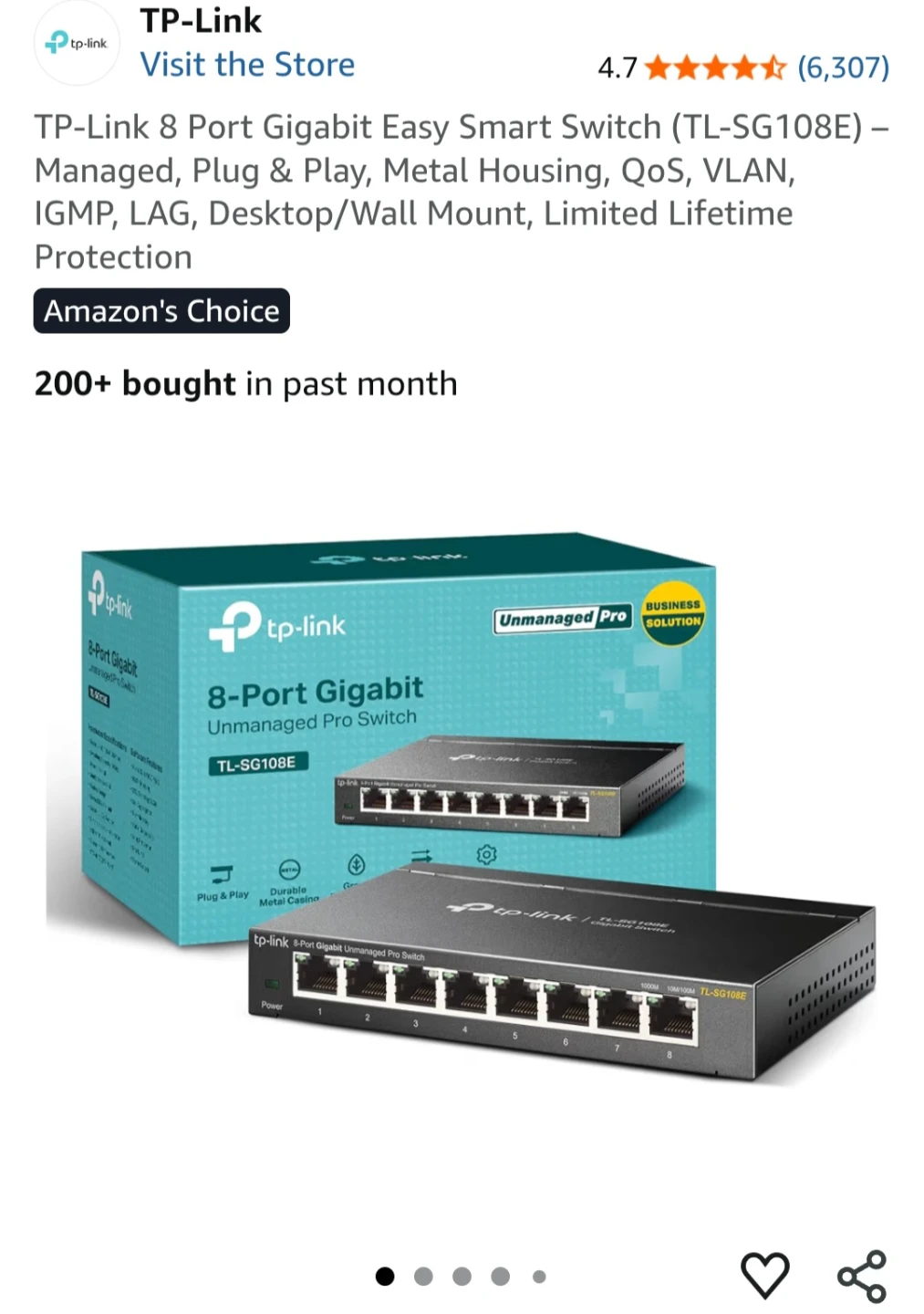 TP-Link 8-Port Gigabit Desktop Switch TL-SG108
