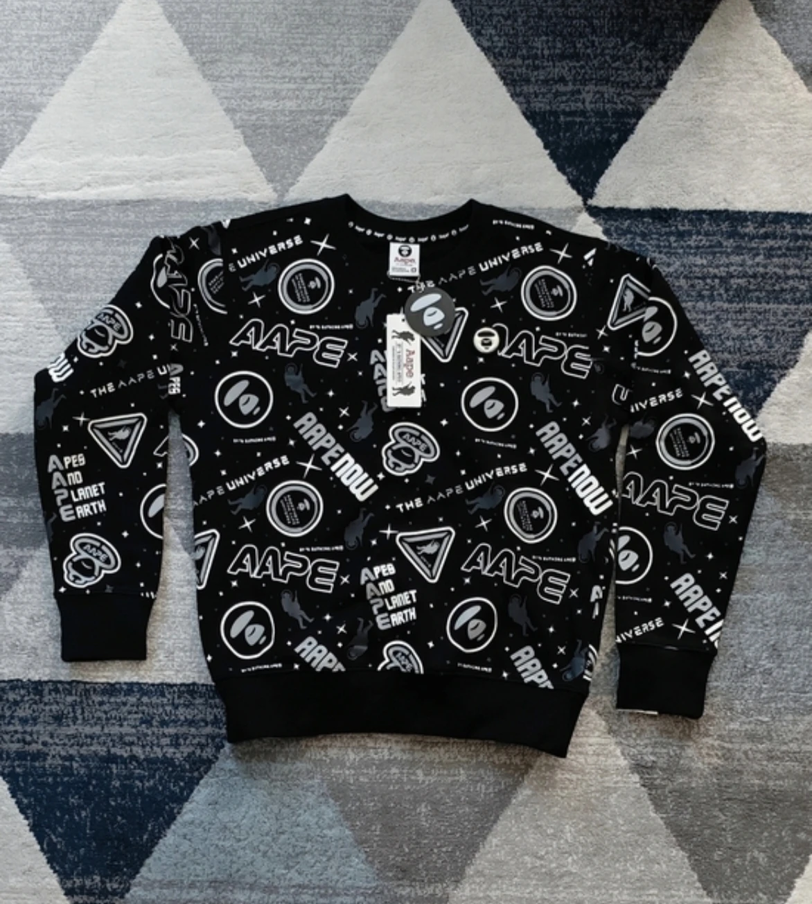 AAPE by A Bathing Ape All-Over Print Crewneck Sweater