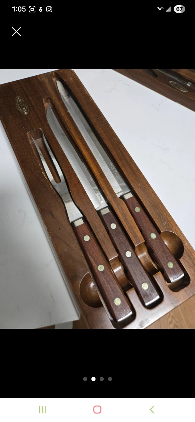 Vintage Knife Set with storage box