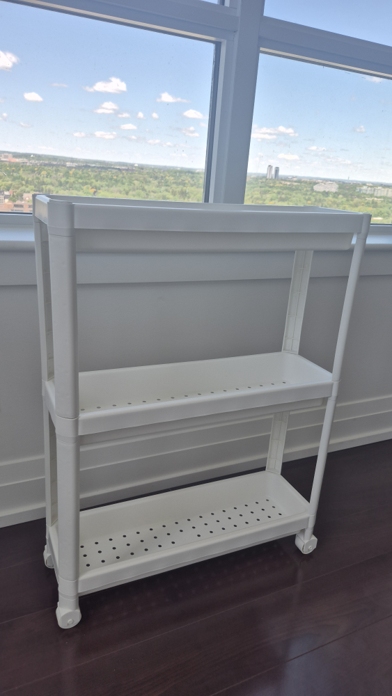 White 3-Tier Rolling Cart