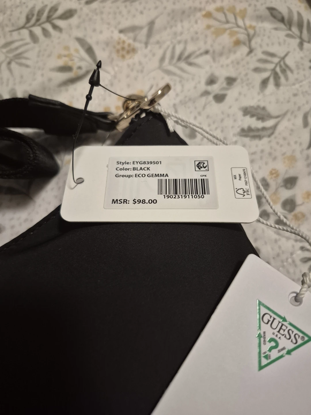 Guess ECO GEMMA Black Shoulder Bag - photo 2